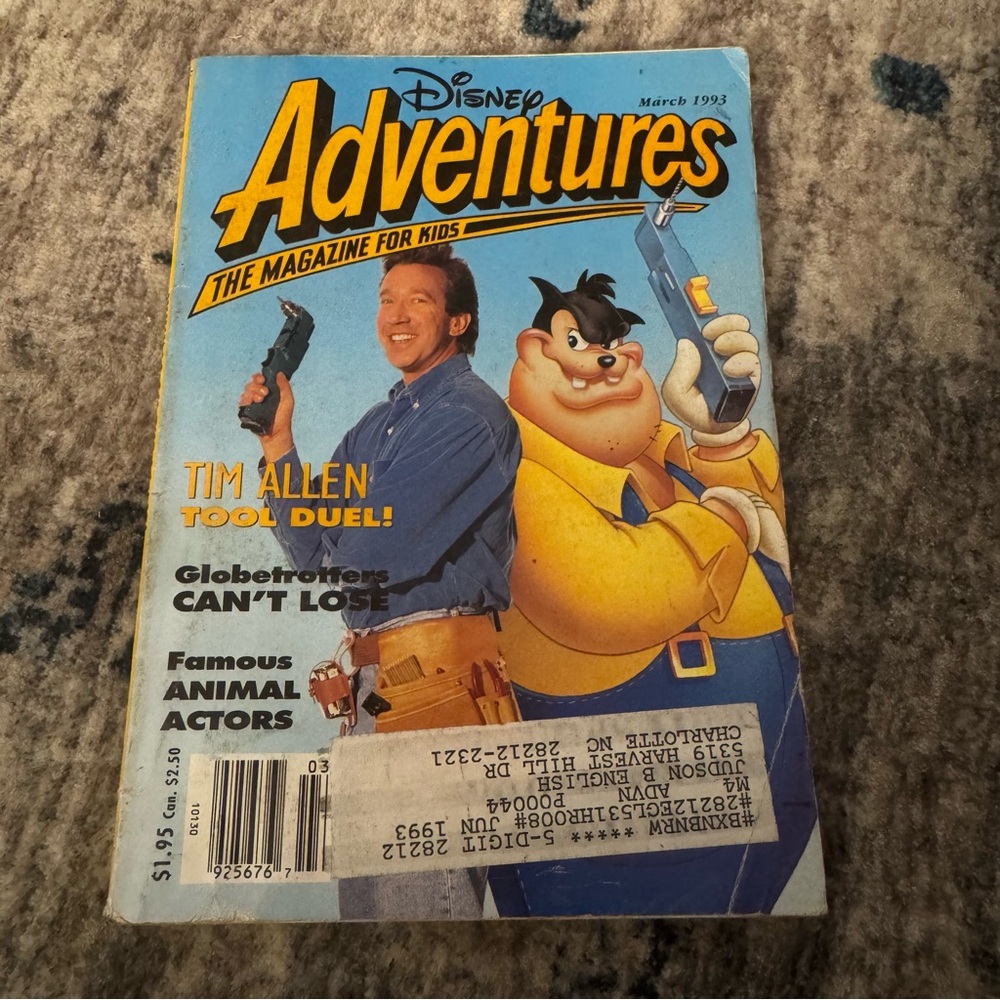 Disney Adventures Magazine March 1993 Tim Allen & TaleSpin Vintage